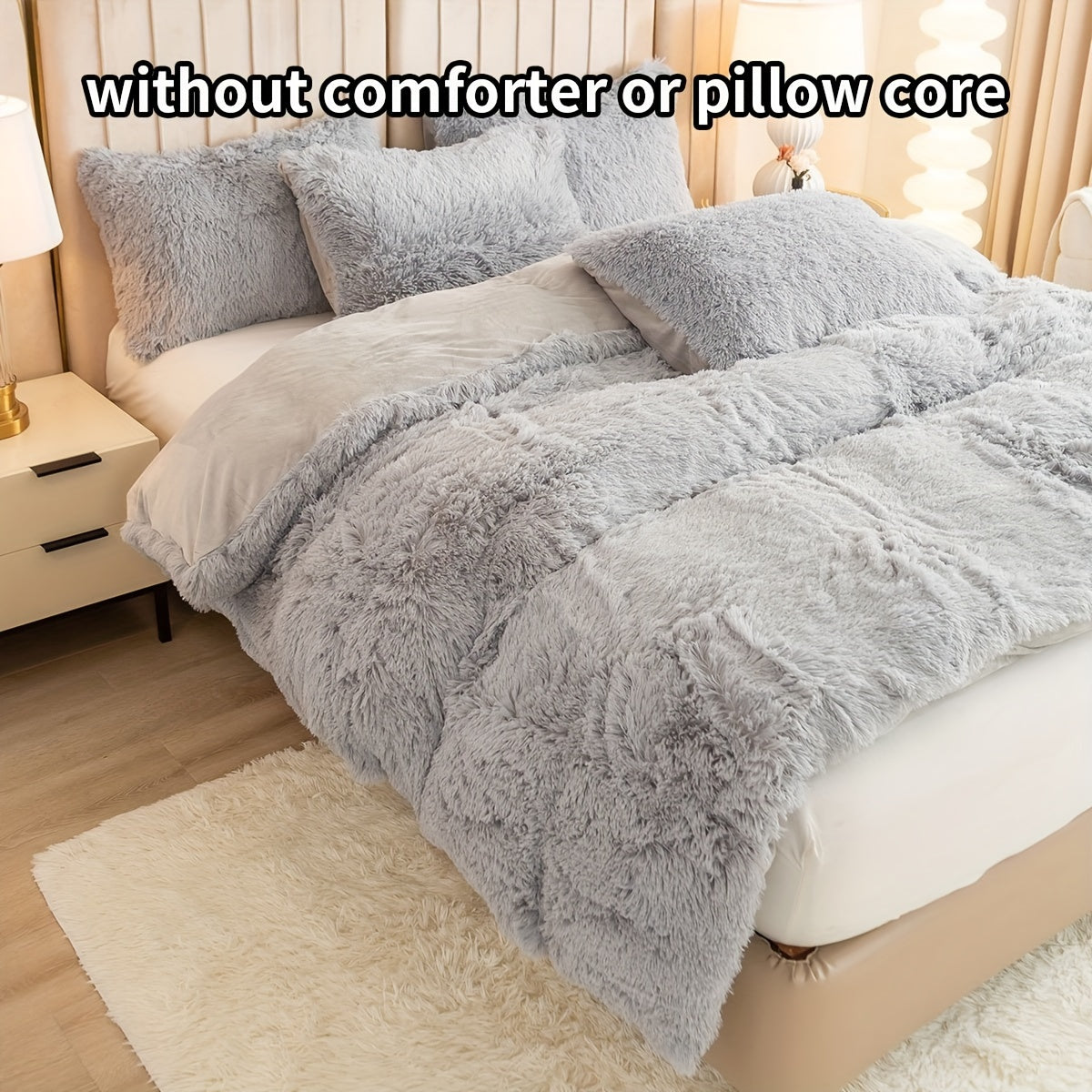 Set of 3 Pink Polyester Bedding Pieces for All Seasons Bedroom Decor