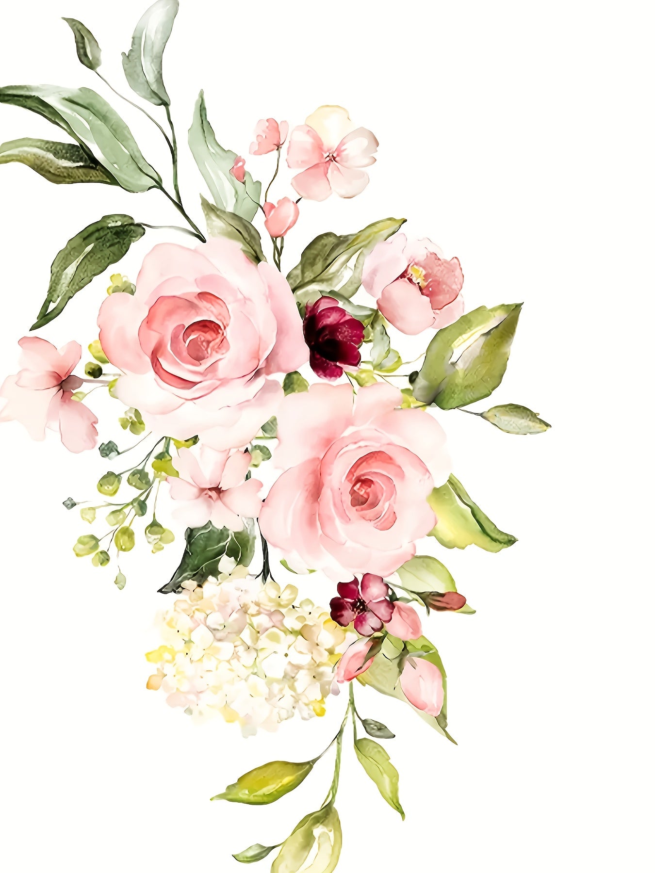 Plus Size Women's Floral Print Capri Leggings Mid-Stretch Non-See-Through