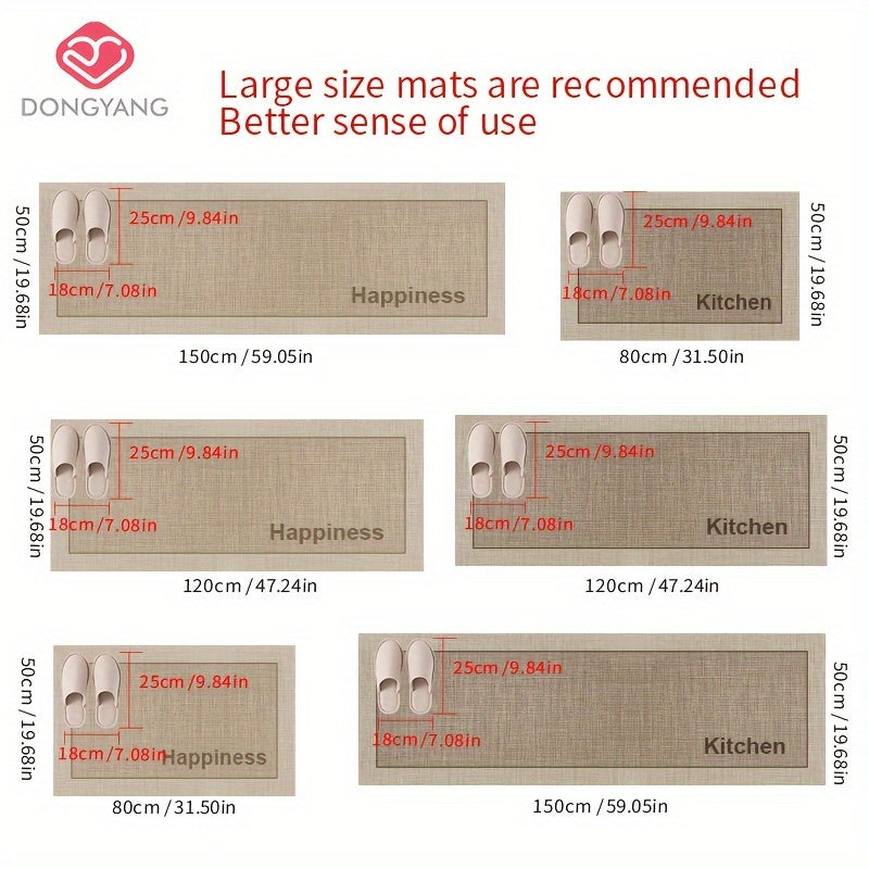 Kitchen Rug Faux Leather Water-Resistant Non-Slip Washable Floor Mat Durable Oil-Proof Runner