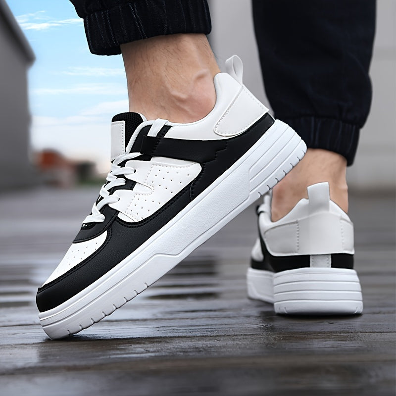 Men's Low-Top Skate Shoes Non-Slip Casual Sneakers for Outdoor Walking All-Season