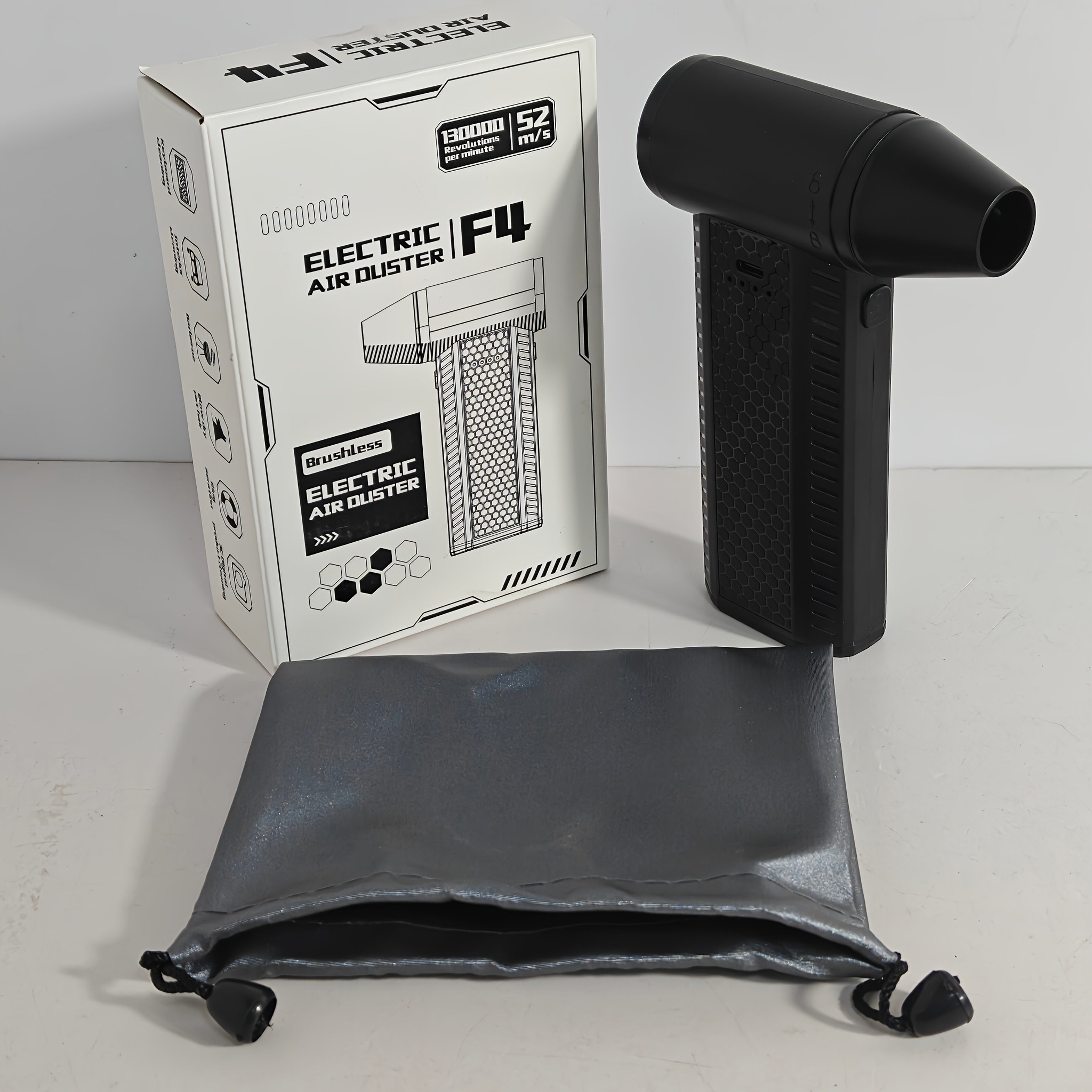 Cordless Snow Blower Fan 130000rpm 3-Speed Handheld for Car and Playground