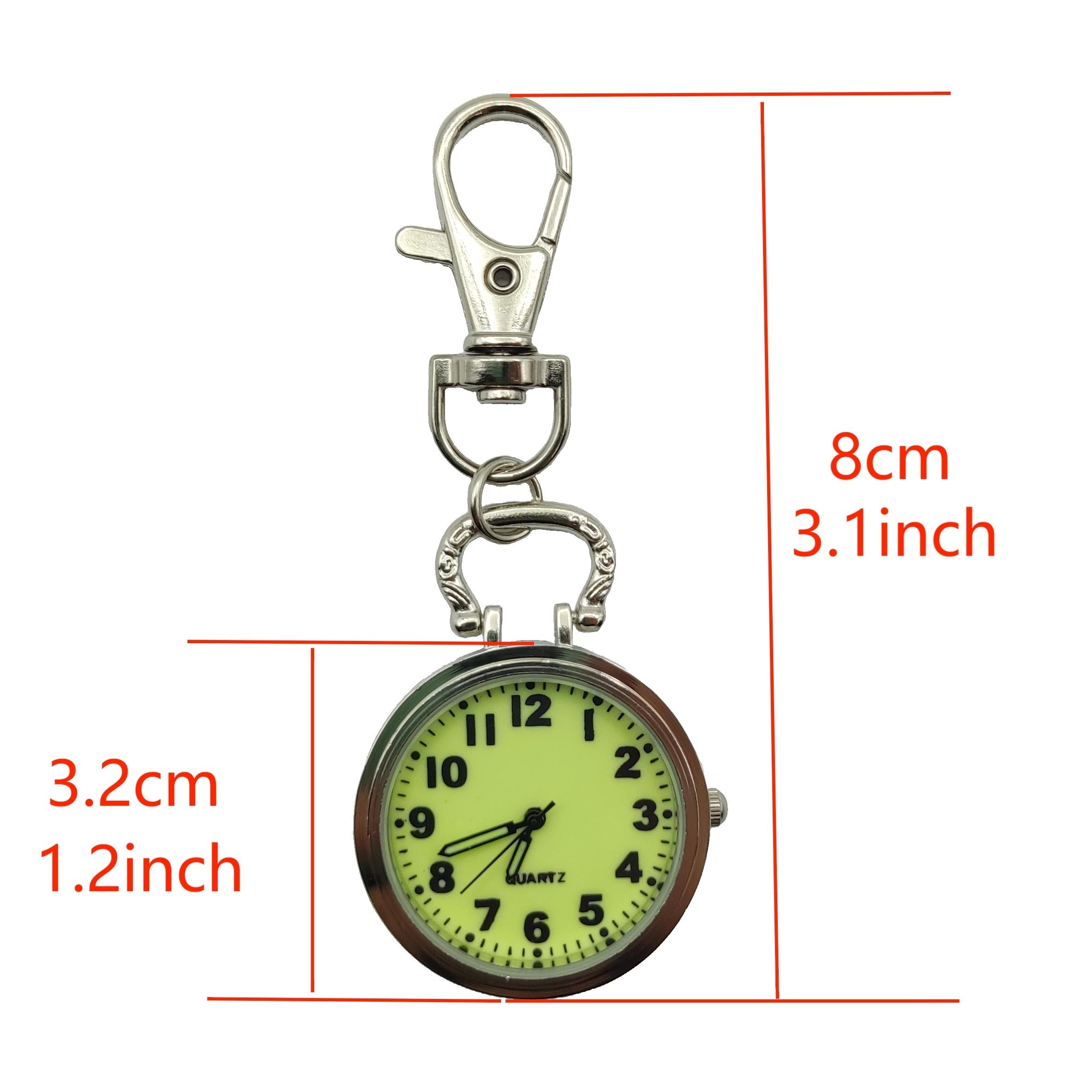 Retro Digital Pocket Watch Keychain with Nurse Style Quartz Watch for Students