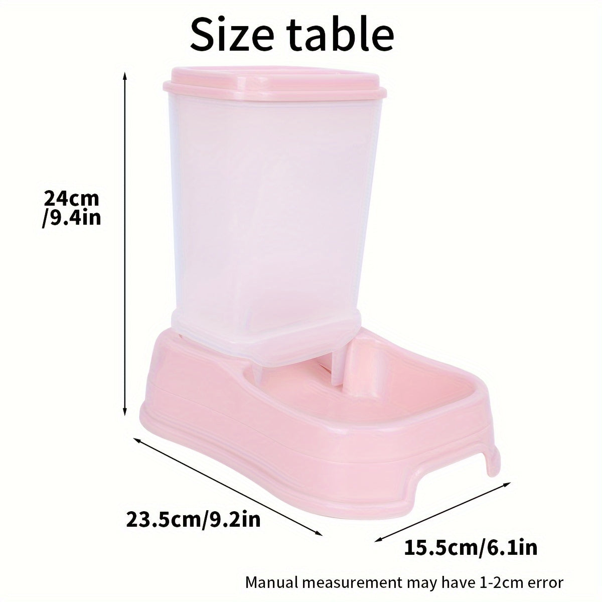 Large Capacity Automatic Pet Feeder for Cats and Dogs Non-Electric Indoor Use