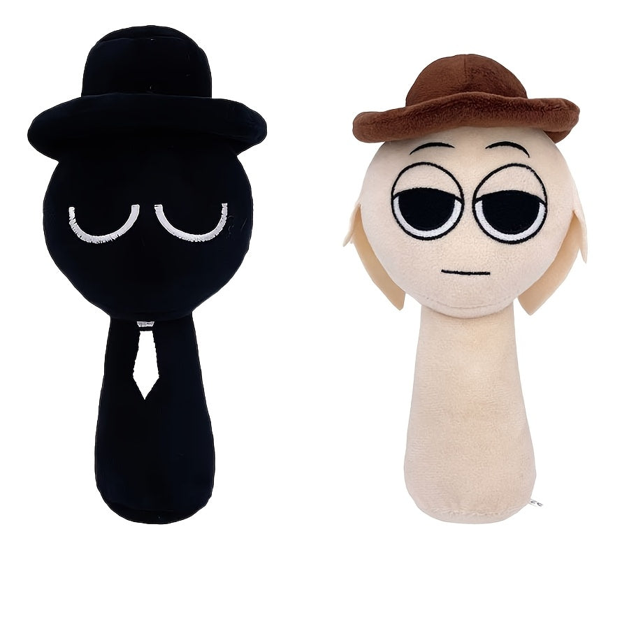 Muñeca de peluche para bebés y niños, material de peluche suave, blanco y negro, regalo para cumpleaños y fiestas