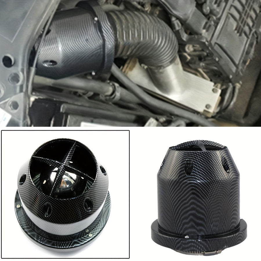 Universal avtomobil havo olish filtri 3Inch karbon tolasi ko‘rinishi sovuq havo dumaloq