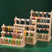 Yog'och zargarlik buyumlarini saqlash racki, bilaguzuklar, soatlar va soch aksessuarlari uchun