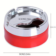 Stainless Steel Ashtray Windproof Rotating Tabletop for Home Decor