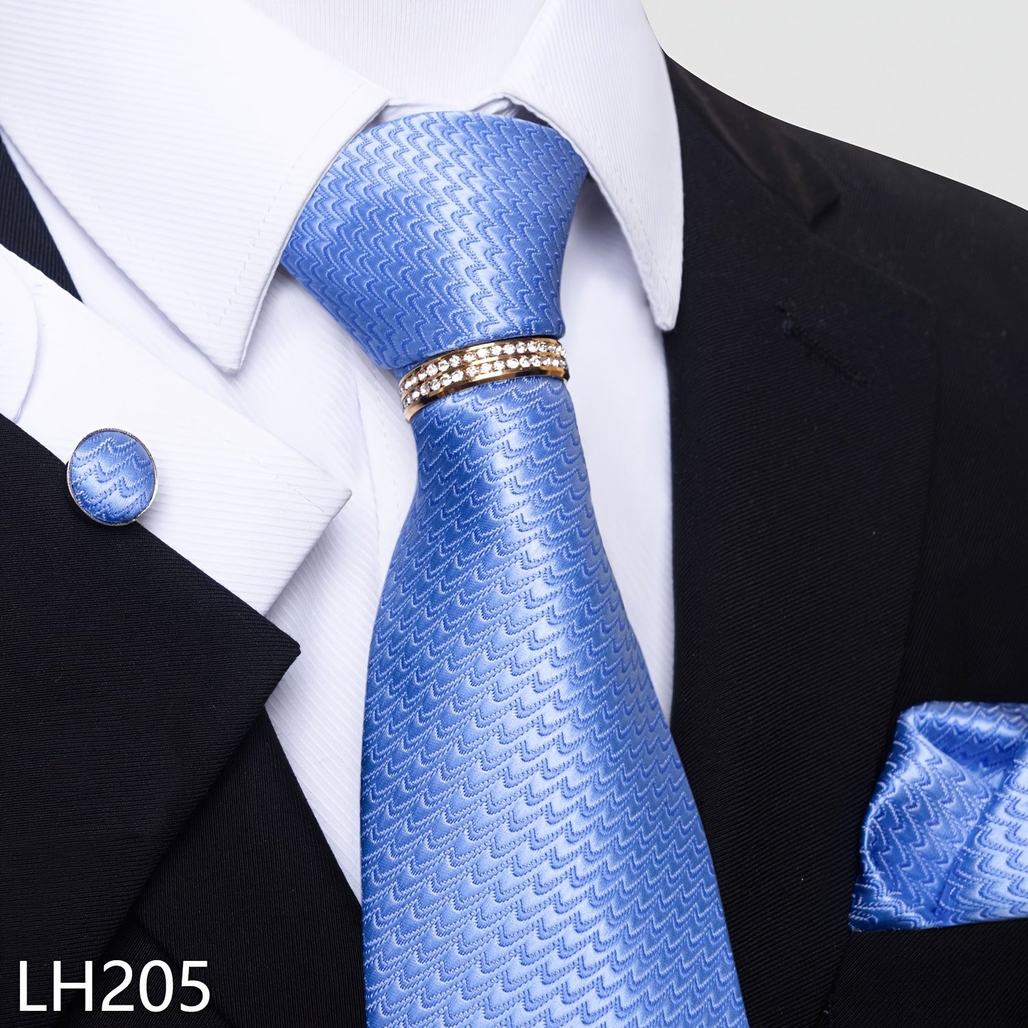 Erkaklar uchun rasmiy ish va to'y kiyimlari to'plami, chiziqli gul naqshli galstuk, cho'ntak sharlari, manşetli kalitlar va uzuk bilan