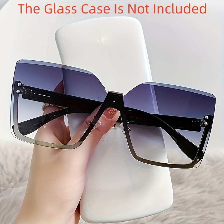 Women Semi-Rimless Fashion Glasses with Gradient Lenses for Driving and Casual Wear