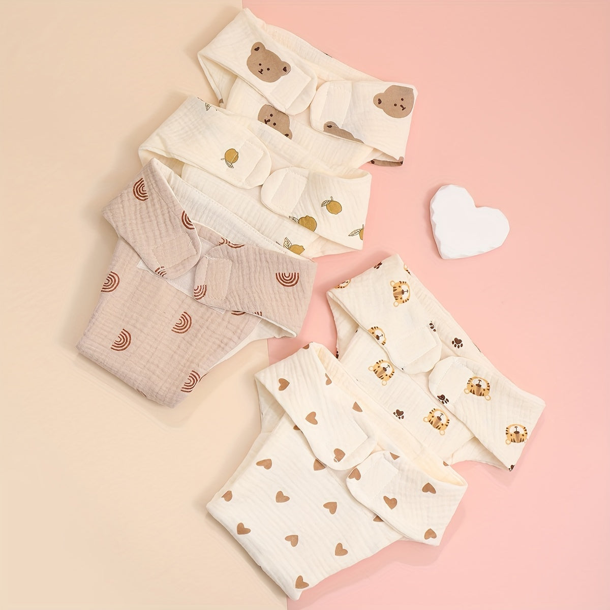 Pañales de entrenamiento de gasa reutilizables suaves para niños con diseños de dibujos animados