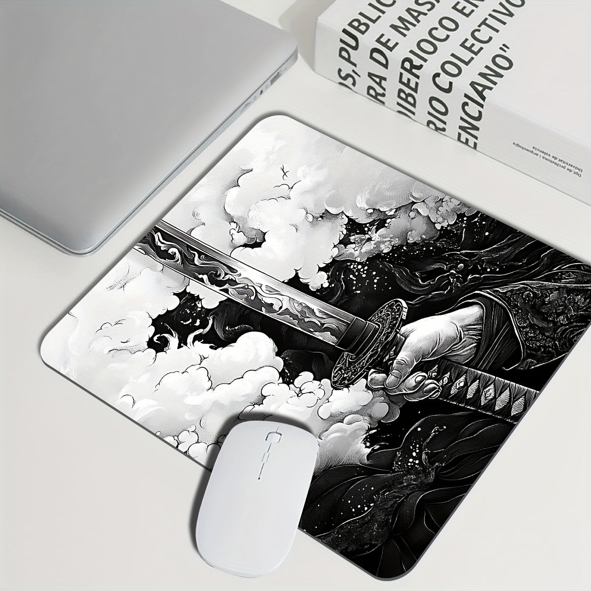 Extra Large Samurai Sword Gaming Mouse Pad Non-Slip Durable Polyester Desk Mat