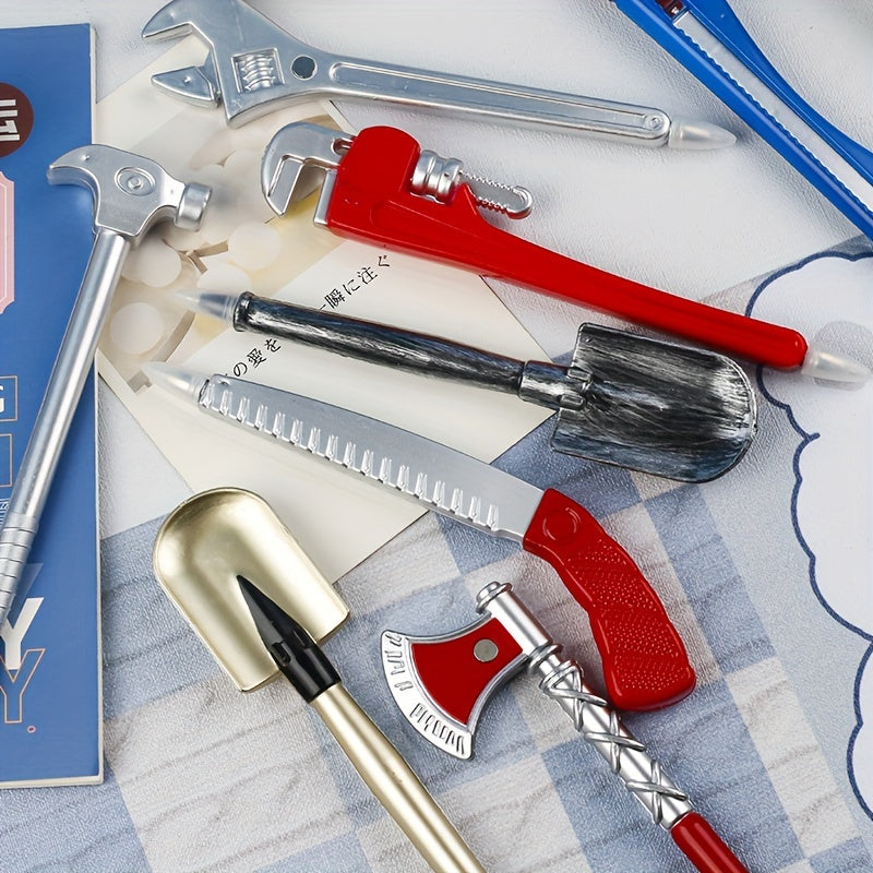 11-Piece Hardware Tool Design Ballpoint Pen Set Creative Stationery Gift Pen with Wrench Pliers Screwdriver Hammer