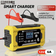 12V 6A Liderli kislota batareyasini zaryadlovchi LCD displey bilan, transport va texnika uchun