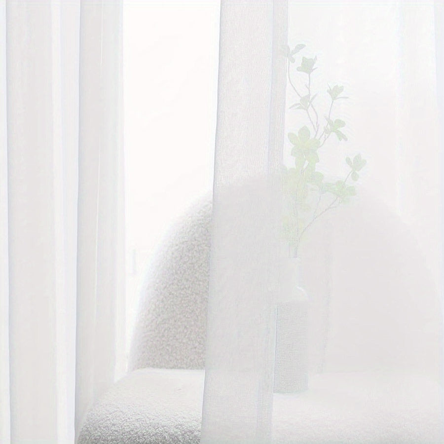 Soft White Sheer Curtain for Balcony, Living Room, Bedroom, Kitchen