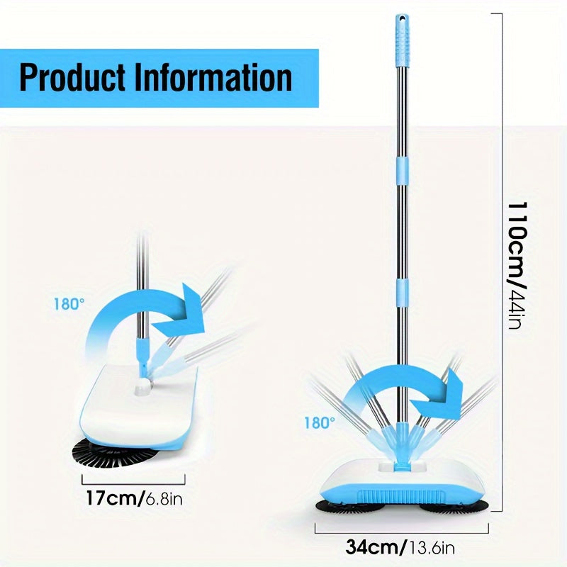 2-in-1 Automatic Household Sweeper Mop with Dustpan and Windproof Broom