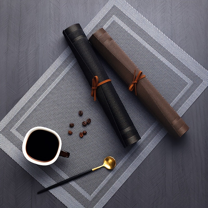 4-Piece Kitchen Insulation Table Mats Water and Heat Resistant Thick Striped Protecting Hot and Cold Drinks