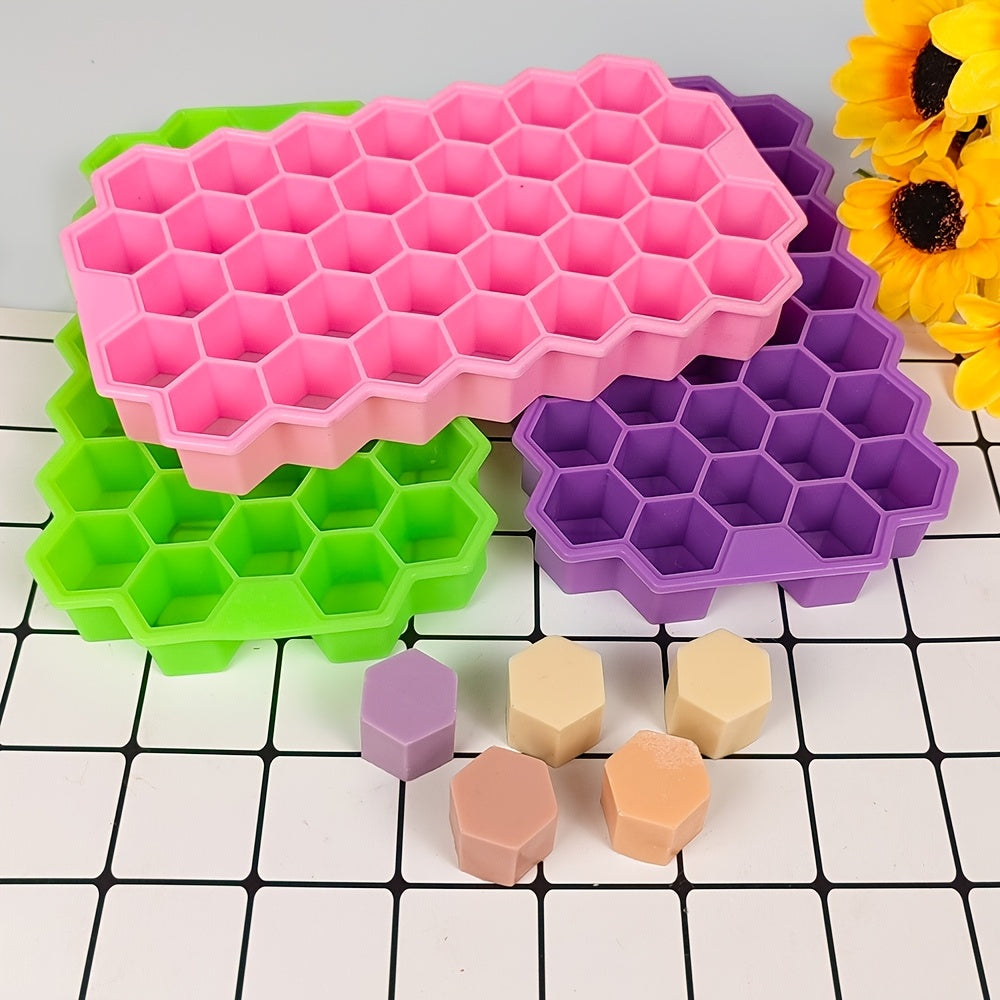 Silicone Honeycomb Ice Tray 37 Compartments Reusable for Ice, Chocolate, Candy
