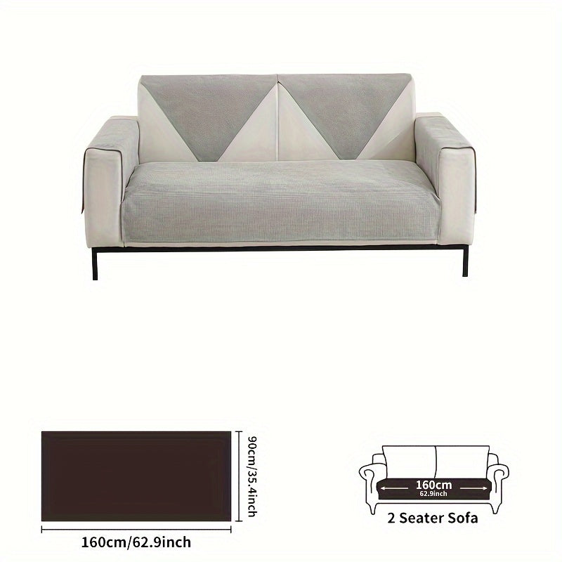 Chenille Sofa Cover Spill-Resistant Pet-Friendly Non-Slip Machine Washable Protector for Various Sofa Sizes