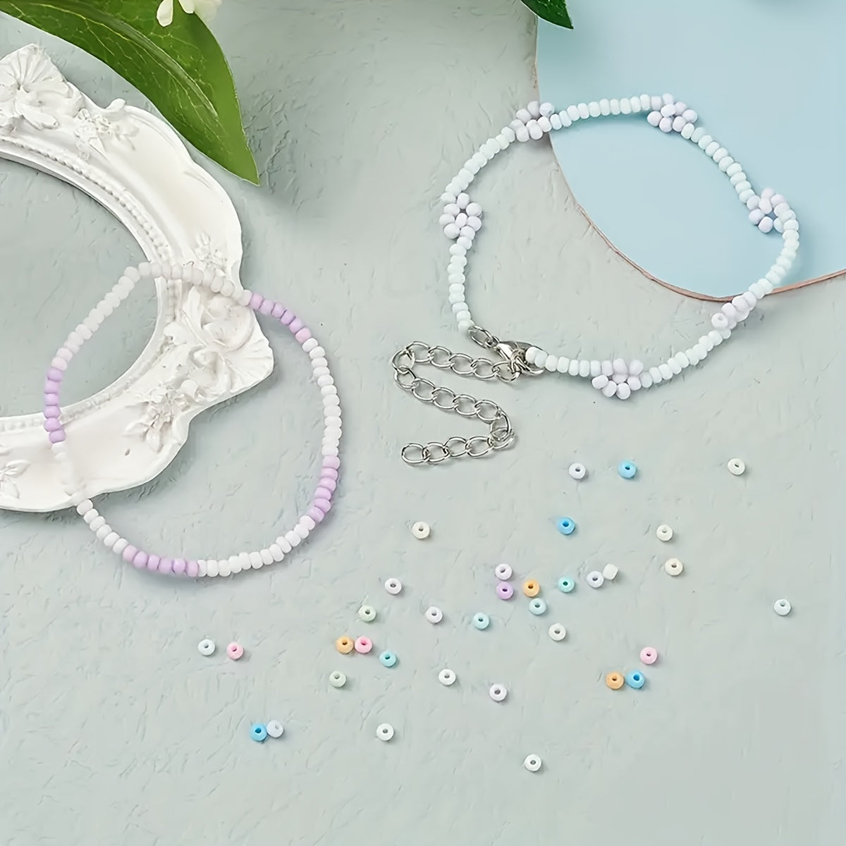 3000pcs 3mm Glass Beads for Jewelry Making in 15 Colors DIY Bracelet Necklace Craft Kit