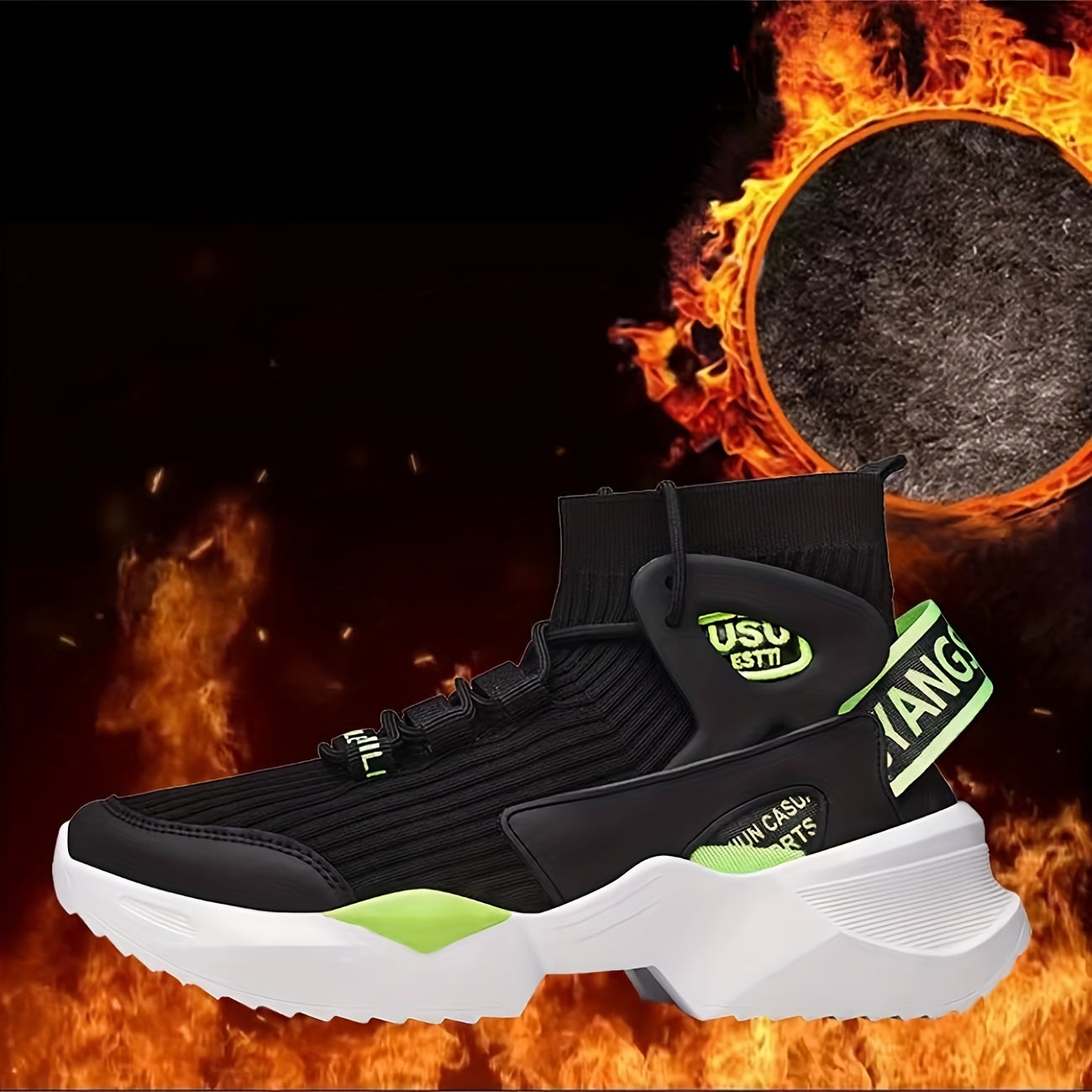 Women's Plus Velvet Sports Boots Mid Top Casual All-Season Microfiber EVA Shoes