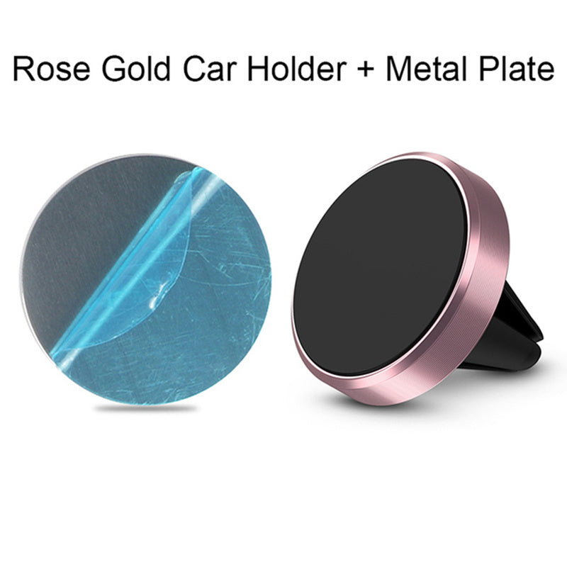 Universal Round Magnetic Car Phone Holder for Dashboard and Air Vent