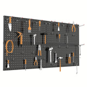 Metal Pegboard Organizer 60.96x30.48 cm with 20 Hooks for Garage Tool Storage