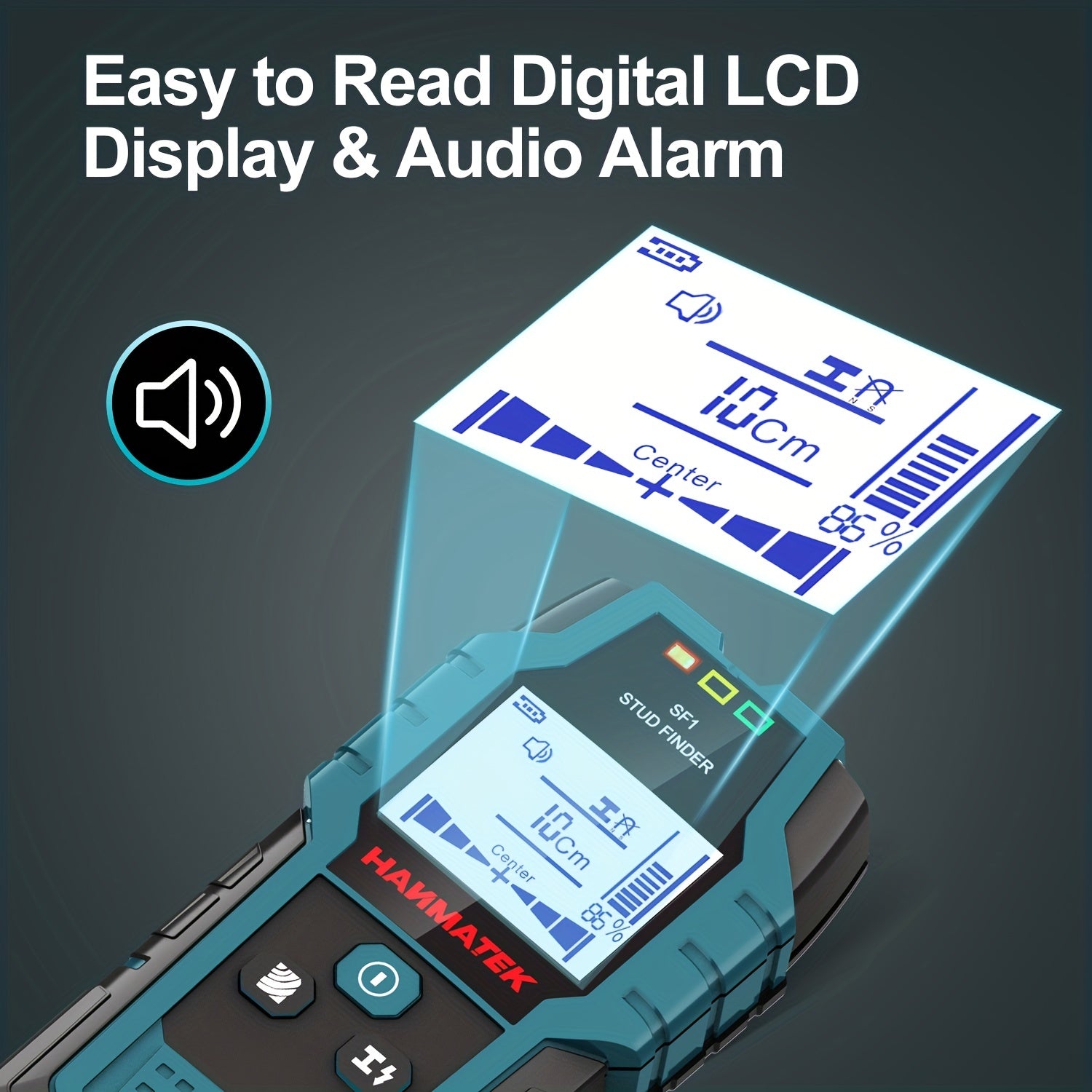 Wall Scanner Detects Studs Joists and Wires with LCD Display
