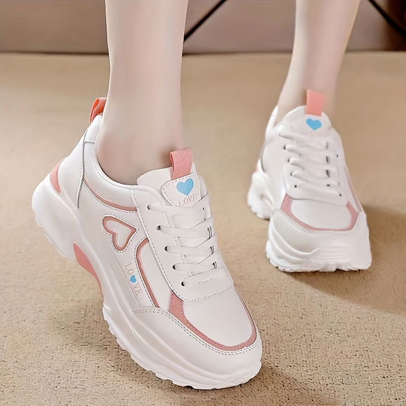Women's White Low Top Casual Sneakers Breathable Lightweight All-Season