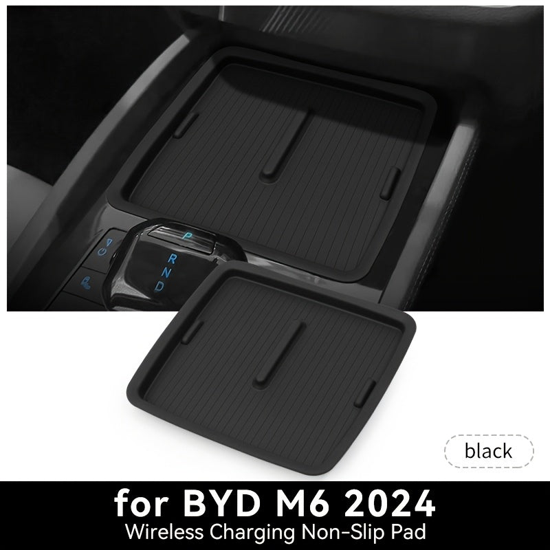 Wireless Silicone Car Center Console Mat for M6 2024–2025 Anti-Slip Waterproof