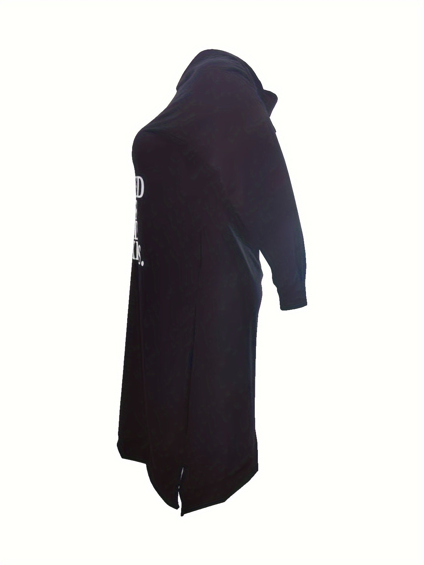 Plus Size Women's Casual Sweatshirt Dress Long Sleeve Hoodie Pockets