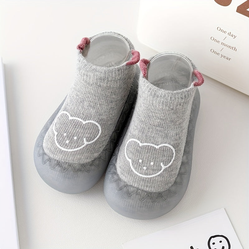 Baby Boys Girls Slip-On Sock Shoes Rubber Sole for Indoor Outdoor Spring Autumn