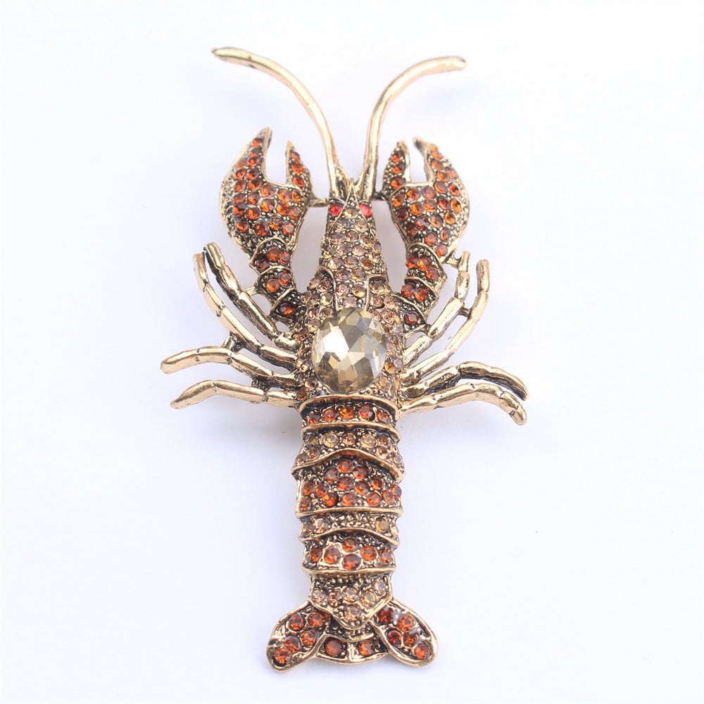 Qizil baliq brosh pin rhinestones moda zargarlik buyumlari sumkalar, shapka va kiyimlar uchun