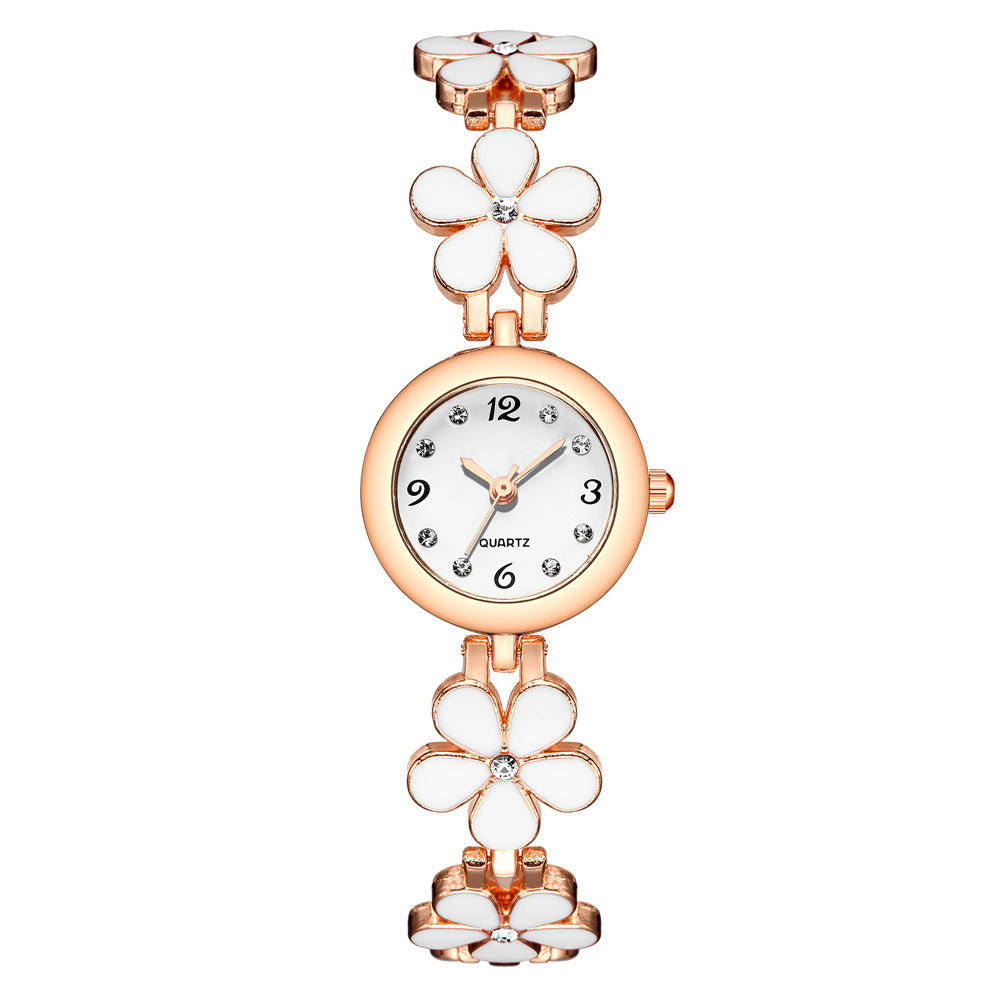 Women's Quartz Watch with Sub-Dial and Sakura Steel Band