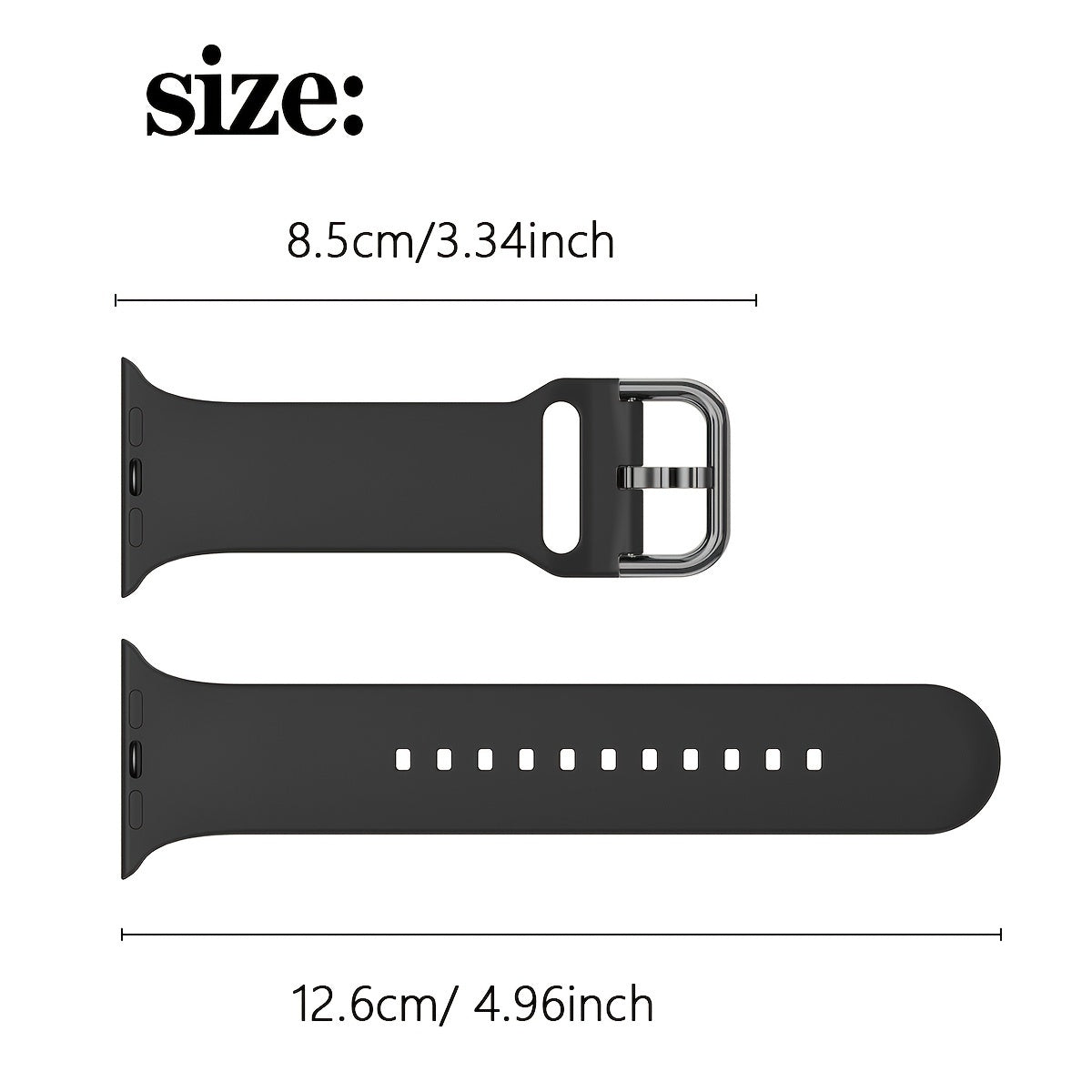 Sport Silicone Watch Band for Apple Watch Series 1-10 Compatible with 38mm to 49mm Men Women