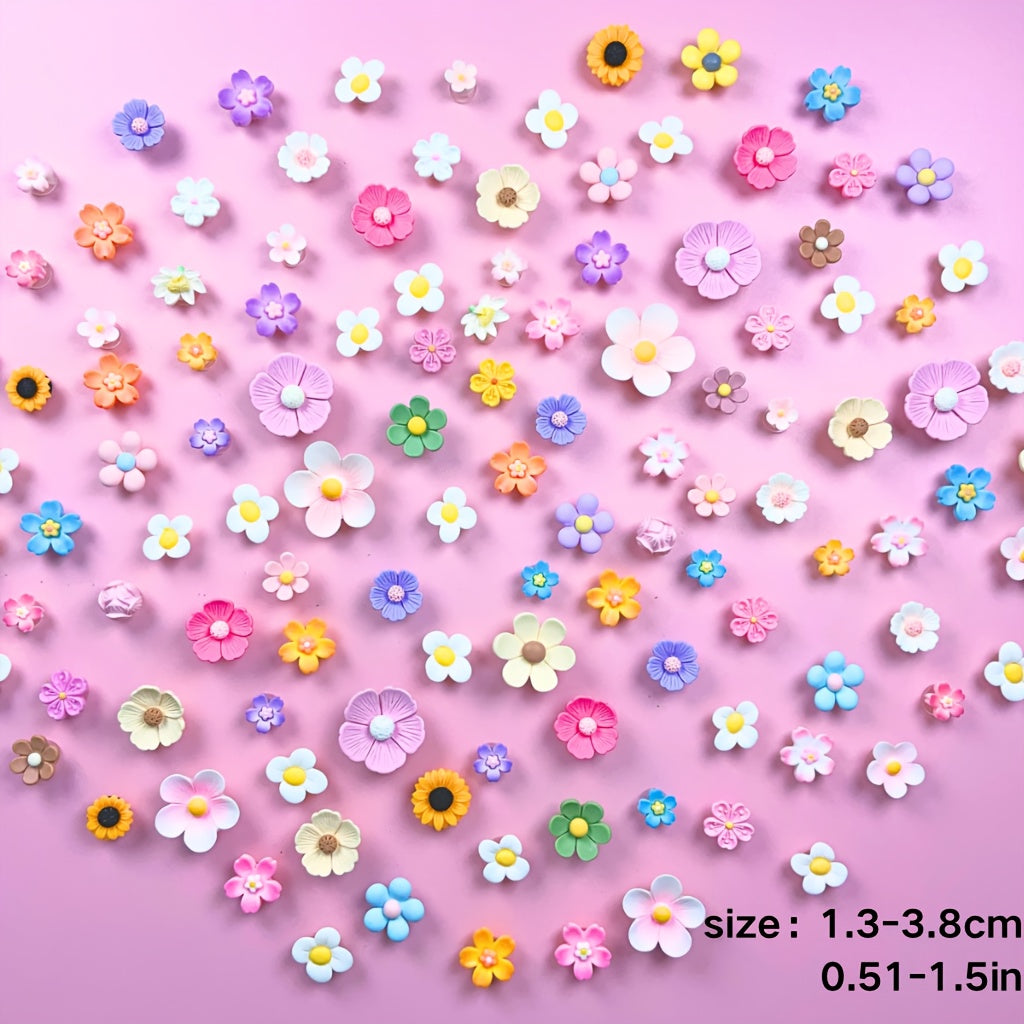 Women's ABS Flower Shoe Charms 15Pcs Colorful Daisy Rose Decorations