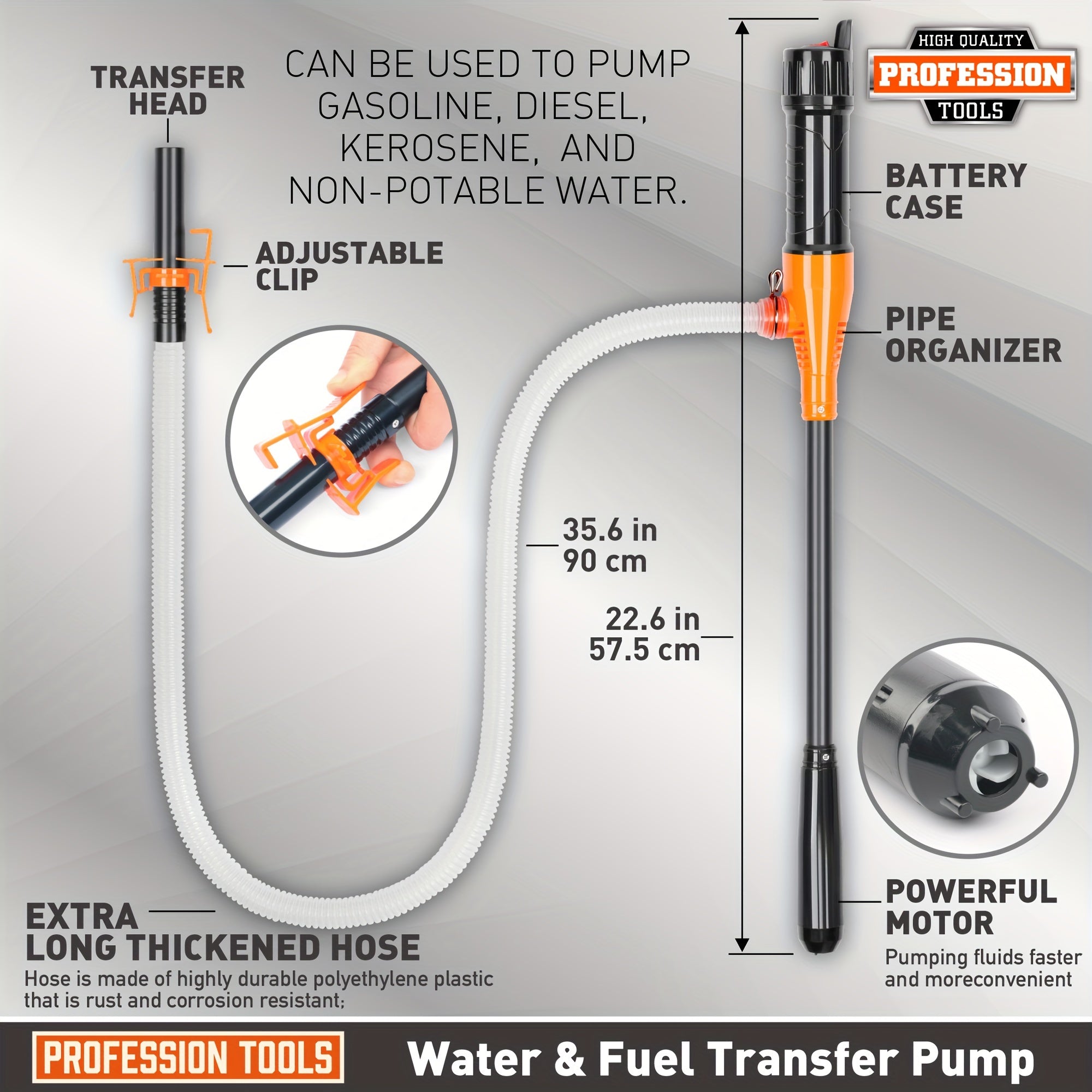 Electric Fuel Transfer Pump for Water and Oil 2.6 GPM Auto Tank Pump