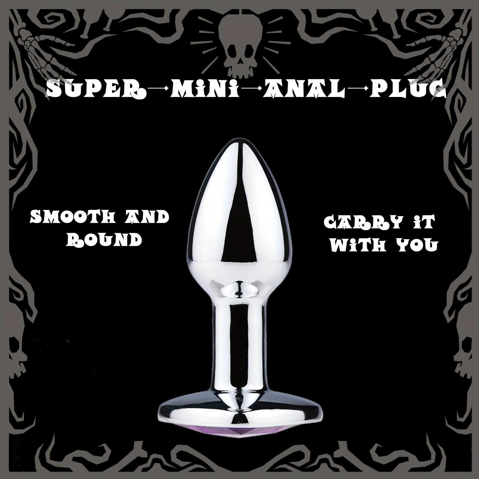 Adult Female Male Couple Stainless Steel Anal Plug with Rose Gem Beads