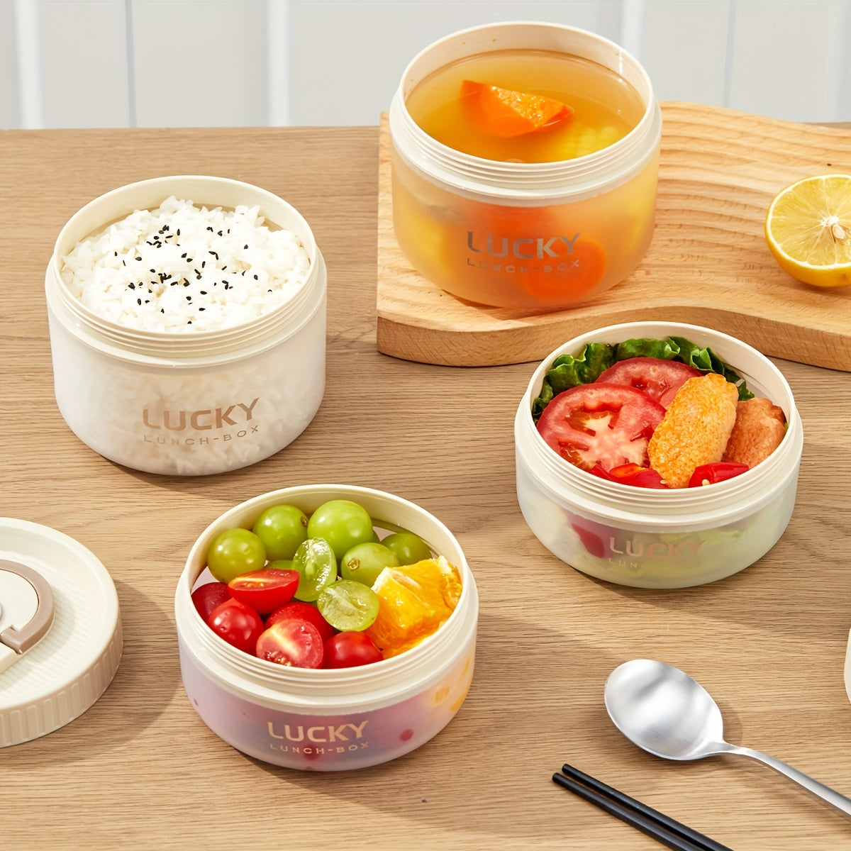 Round Transparent Plastic Food Storage Container for Fruit Salads Microwave Safe Leak-Proof