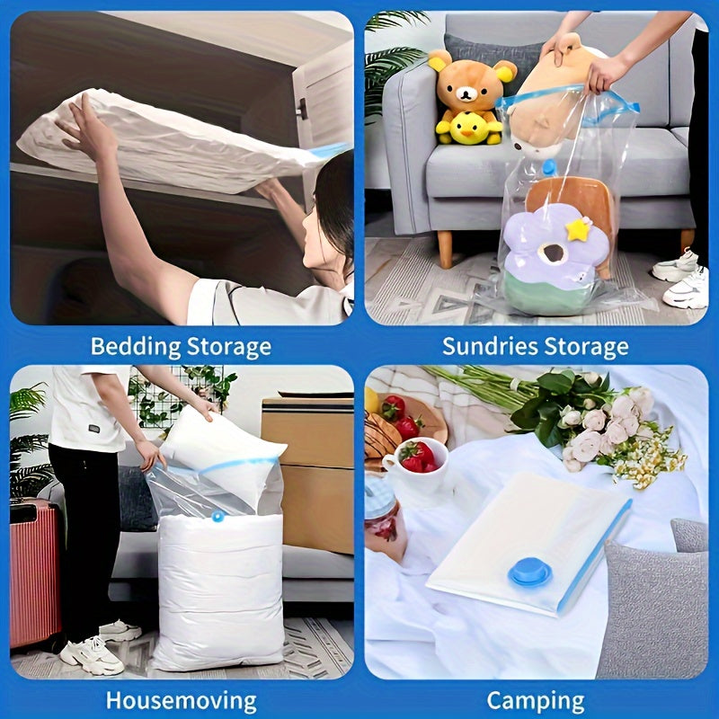 Set of 5 Vacuum Storage Bags with Hand Pump for Clothing and Bedding Space Saver