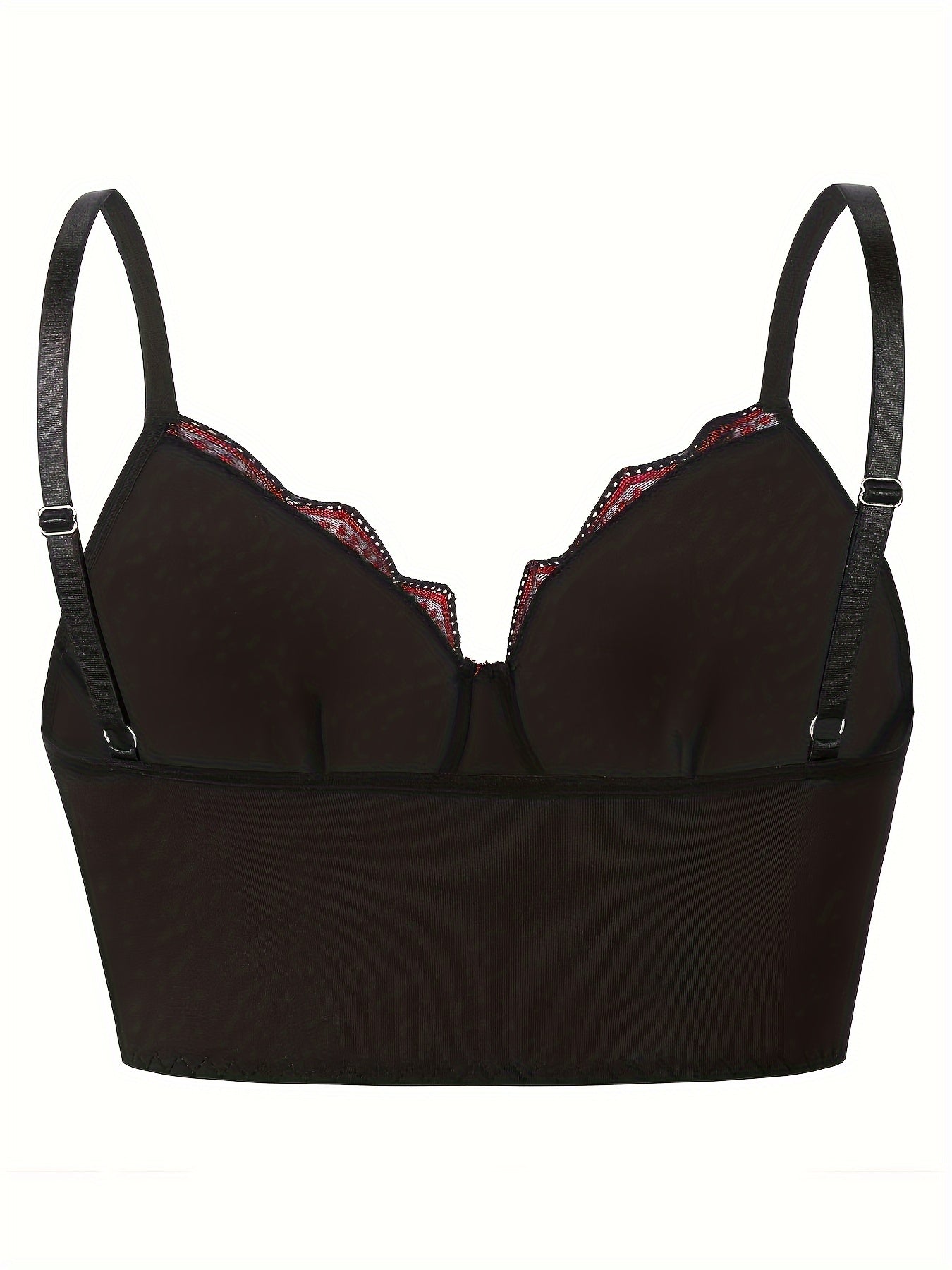 Plus Size Floral Embroidered Longline Shapewear Bra for Women