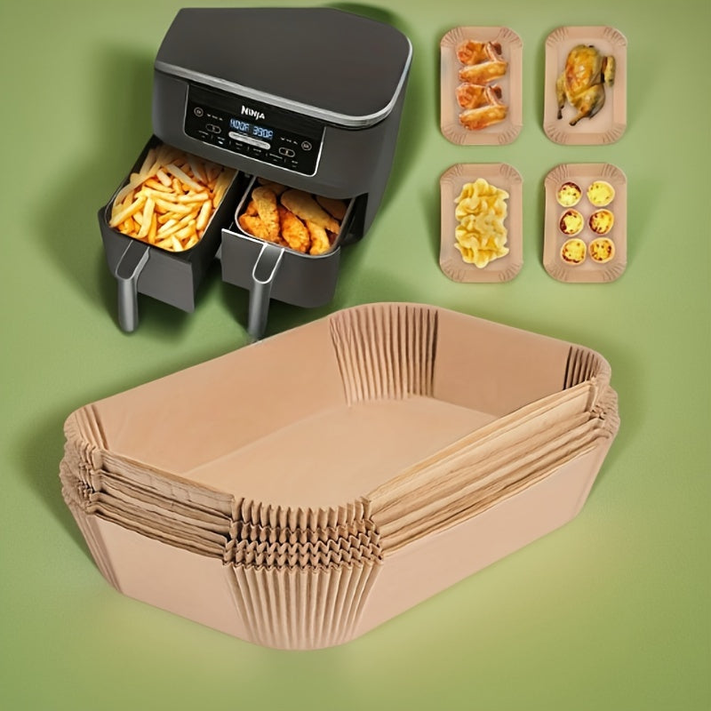 Set of 100 Food Grade Parchment Paper Air Fryer Liners for Healthy Cooking
