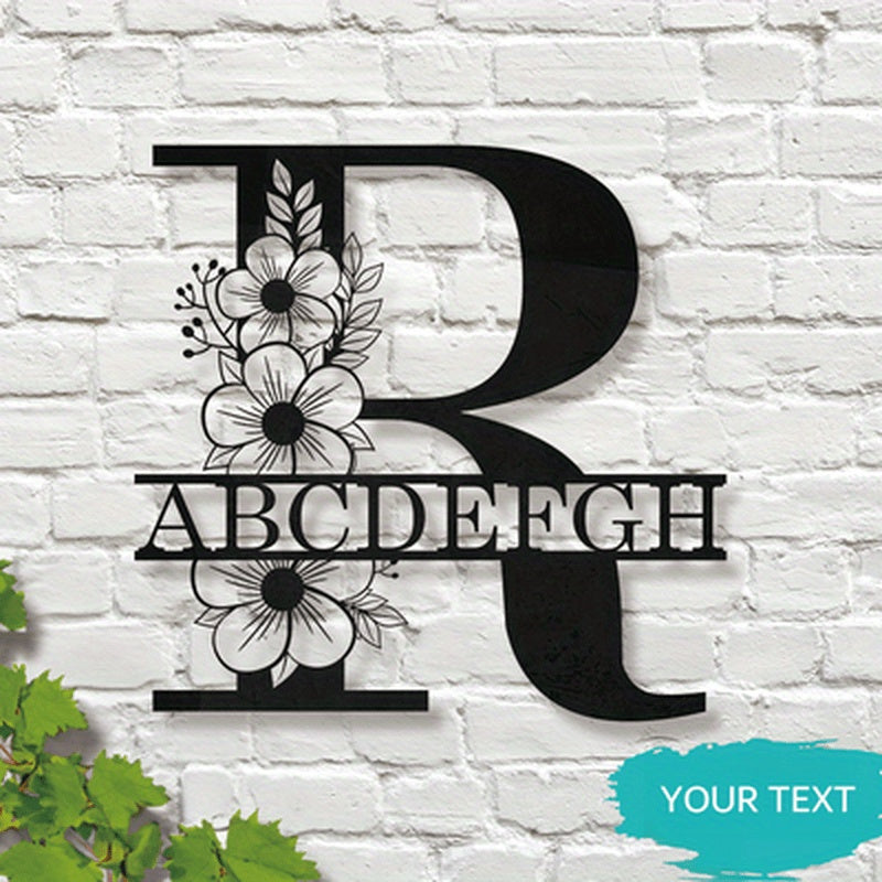 Personalized Floral Name Sign Wall Art for Home Decor and Weddings