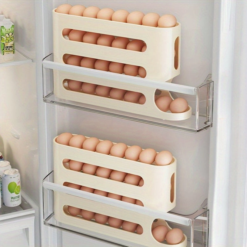 Stackable Plastic Egg Holder for Refrigerator Large Capacity BPA-Free No Batteries