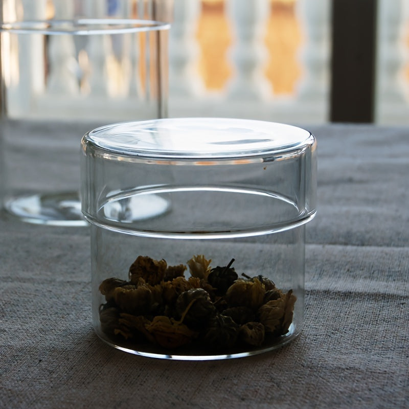 Set of Borosilicate Glass Storage Jars with Airtight Lid for Snacks and Jewelry