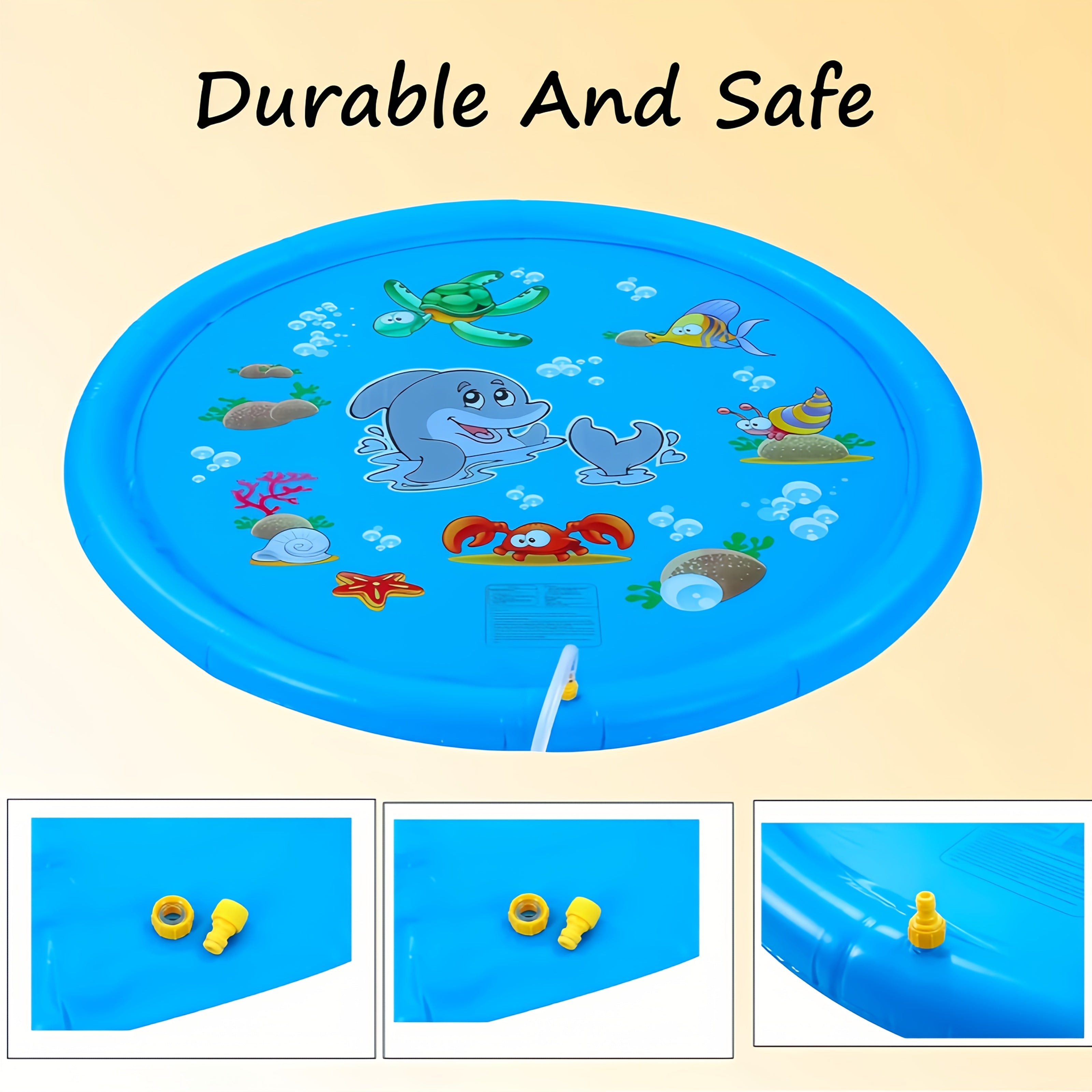 Kids Splash Pad 170cm Durable PVC Water Play Pool for Ages 3-5