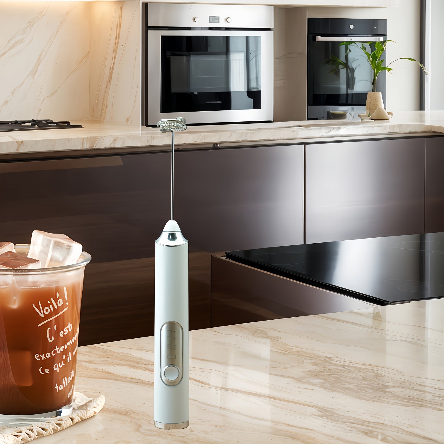 Мини-электрический ручной беспроводной USB-заряжаемый взбивалка для кофе