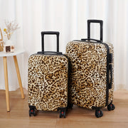 Leopard and Zebra Print Hard Shell Luggage with Spinner Wheels and TSA Lock