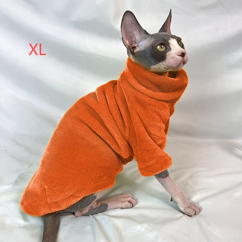 Soft Warm Sphynx Cat Turtleneck Pullover for Small and Extra Small Breeds