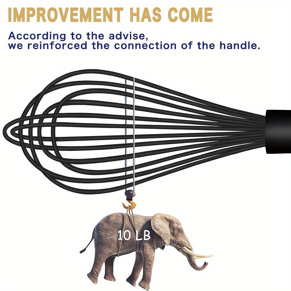 Silicone Whisk Dishwasher Safe Kitchen Cooking Heat-Resistant Powdered