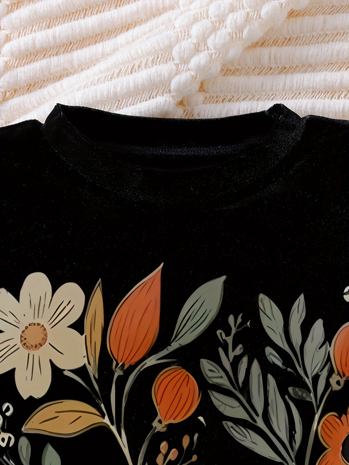 Conjunto de blusa y pantalones con estampado floral para niñas para ropa casual de primavera y verano